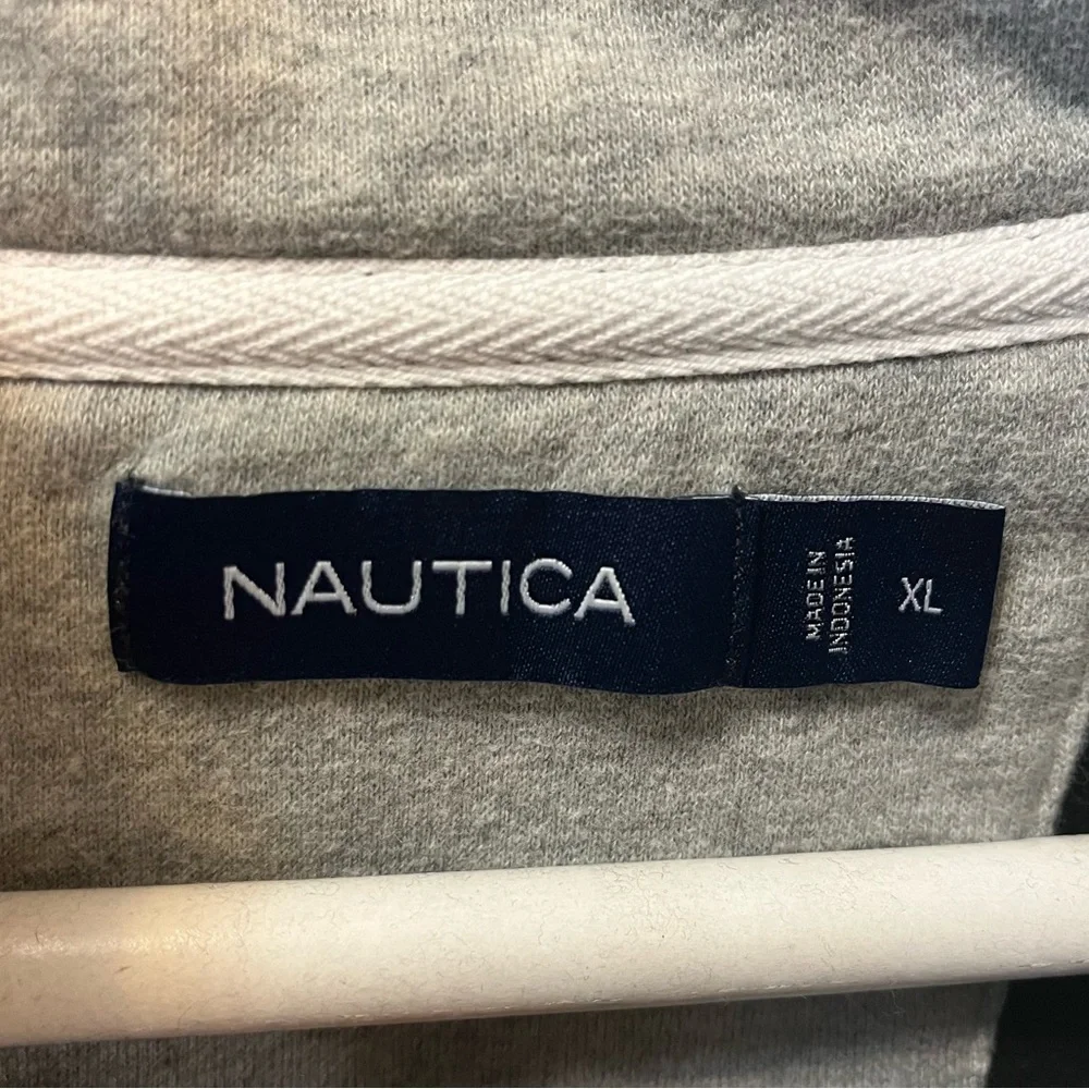 Men’s Nautica Pullover Quarter Zip Sweater Black and Gray XL - Picture 3 of 5